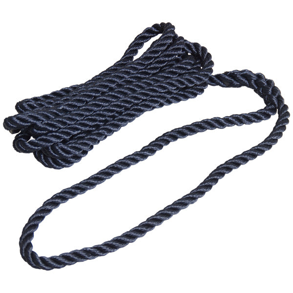 Robline fortøjningstov i Navy farve, 3-slået, 12mm x 6m