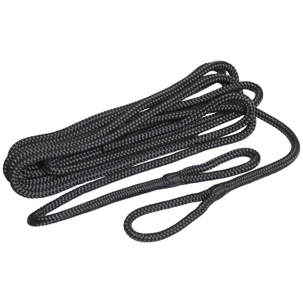 Robline fenderline sort, 10mm x 2m, flettet design
