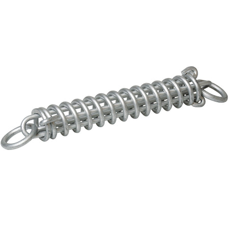 Fortøjningsfjeder fra 1852, galvaniseret og 20 cm lang, vist fra siden.