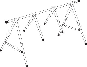 NOA A-stativ på båd, designet til stabilisering og opbevaring af marinetilbehør.