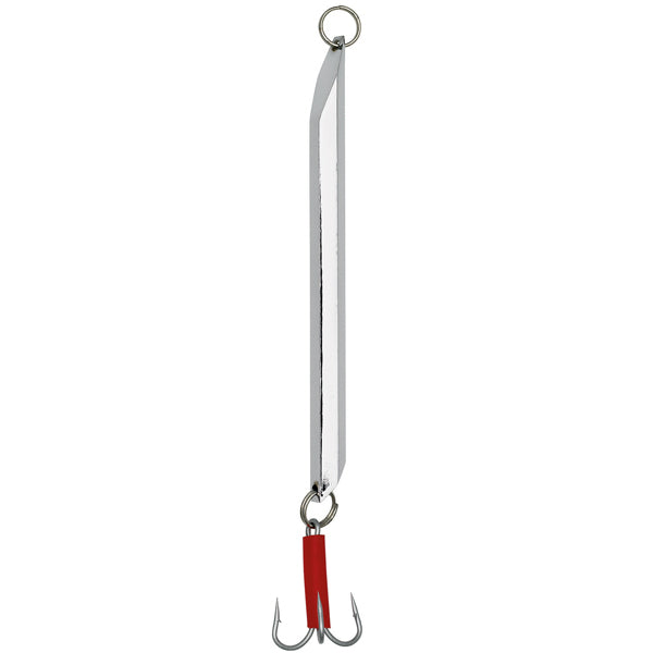 Kinetic Depth Diver 200g i sølv, set fra siden med detaljer om designet.