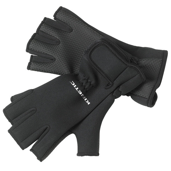 Kinetic neoprenhandske med halvfingerdesign i sort farve