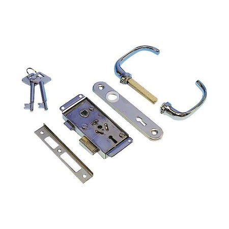 SeaTec dørlås set forfra, størrelse 46 x 113 mm.