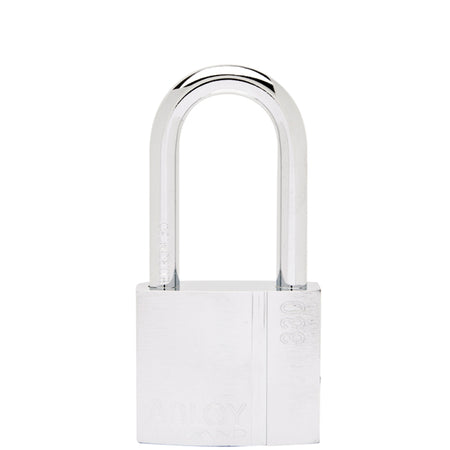 Abloy hængelås PL330/25 vist fra siden, fremhæver den kompakte størrelse.