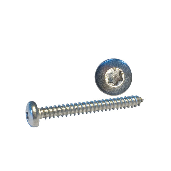 Selvskærende 1852 skruer med Torx hoved og A4 rustfrit stål i pakke med 100 stk.