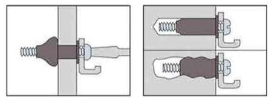 Rawlplug M8/30 30 mm anvendt i en maritim installation.