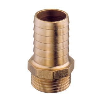 Guidi slangestuds 3/8" x 8mm, set skrånt med fokus på tilslutningspunkter.