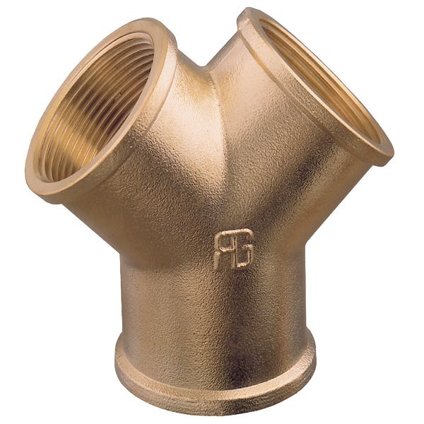 Guidi Y-fittings i messing set fra siden, ideel til bådinstallationer.