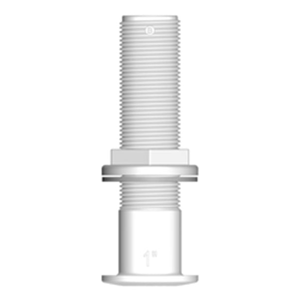 Trudesign skroggennemføring lang i hvid komposit set fra siden