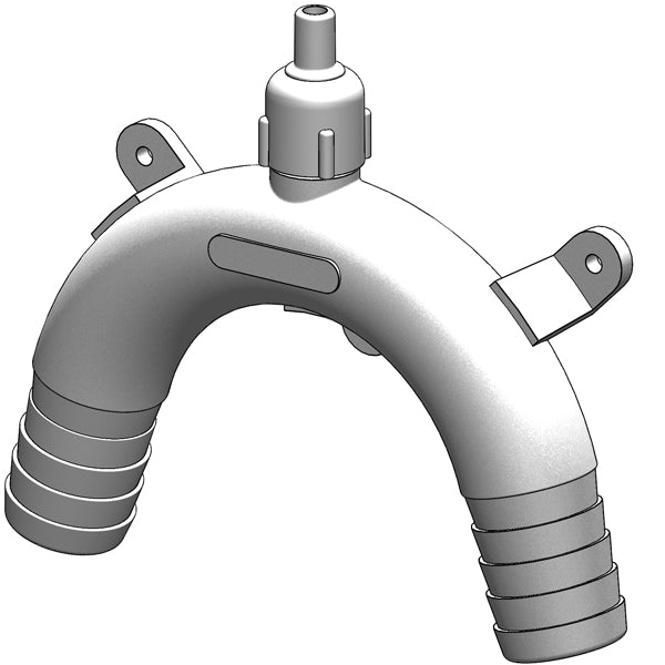 Trudesign antihævert 25mm i hvid plast, set forfra