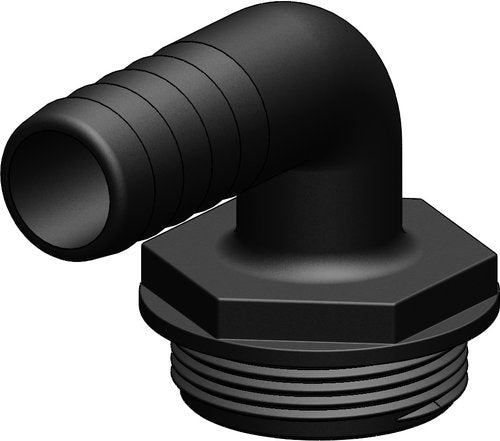 Trudesign Aquavalve slangestuds sort 90° set fra siden