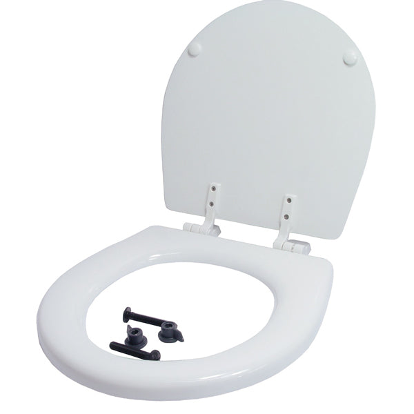 Jabsco toiletsæde til regulært toilet, set fra siden