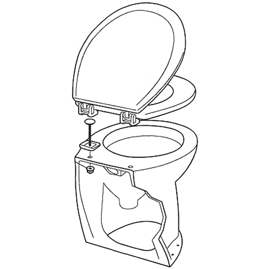 Jabsco hængselsæt til deluxe toilet installeret på båd