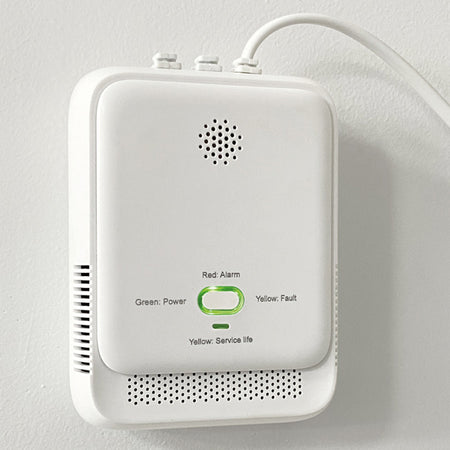 1852 gasalarm set fra siden med beskyttelseskappe