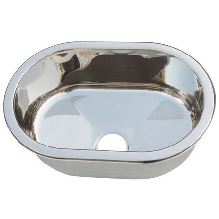Barka vask i rustfrit stål, oval form, 26.5 x 40 cm