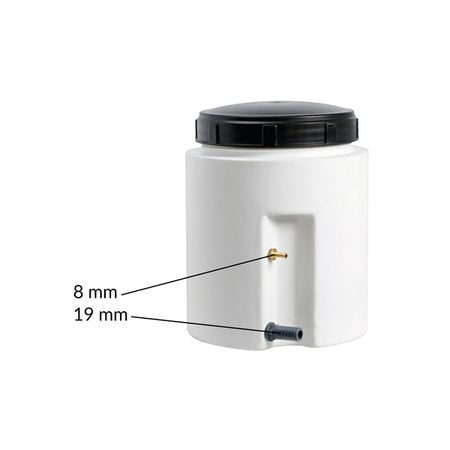 Sidevisning af SeaTec gasflaskeholder monteret på båd