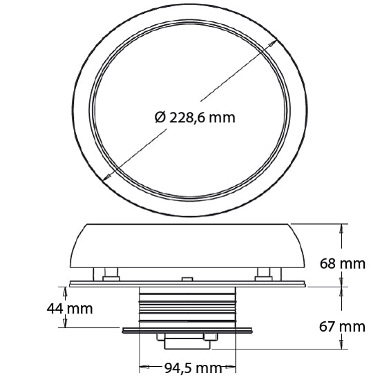 Detaljevisning af Marinco solcelle ventilator bagfra, fokus på ventilationsåbninger