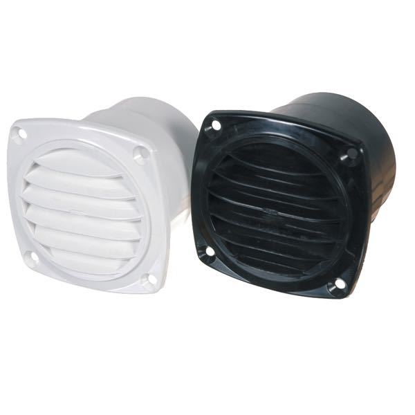 Sort SeaTec plastikventil med studs set forfra