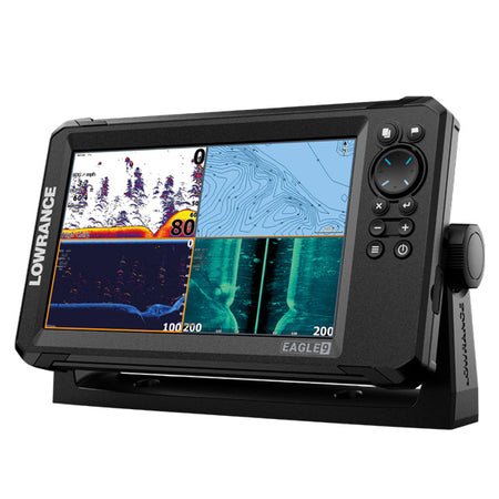 Lowrance 9 HDI kombi instrument set op på en båd