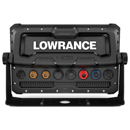 Oversigt over Lowrance HDS-12 PRO med transducer og kabler