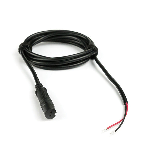Lowrance strømkabel til Hook² og Hook Reveal, set forfra med tilbehør.