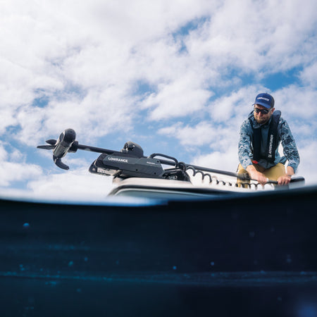Lowrance RECON i flot landskab, surfacing fra båden