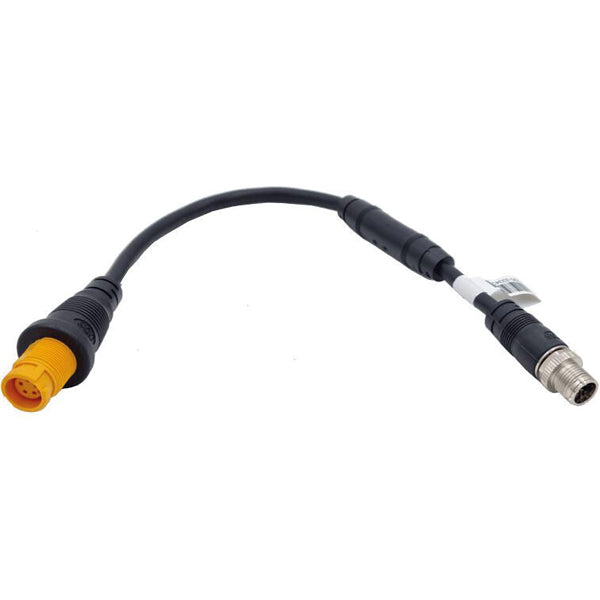 Navico Ethernet adapter kabel, grøn 8-pin til gul 5-pin, set fra siden.