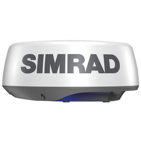 Simrad Radar Halo20+ set fra siden, monteret på bådens tag.
