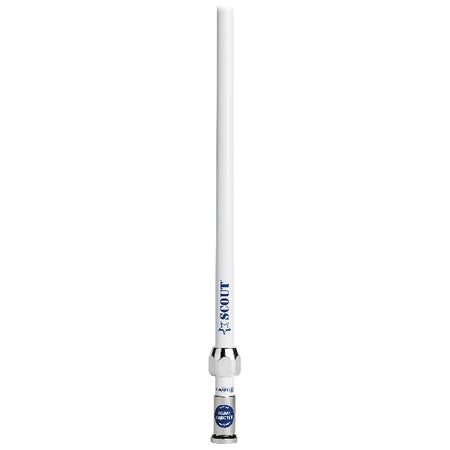 Scout VHF antenne 1,5m i hvid farve set fra siden