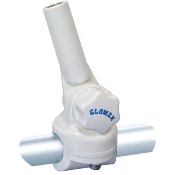 Glomex Glomeasy RA134FME VHF nylon gelænder beslag monteret på en båd