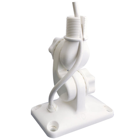 Glomex RA135 hvid nylon 4-vejs antenne vippebeslag set fra siden.