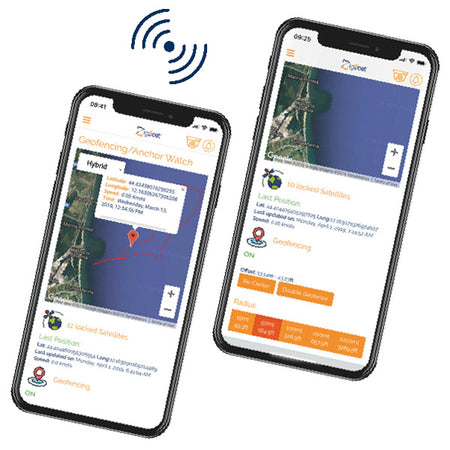 Glomex GPS/tracking antenne monteret på bådens tag