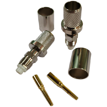 1852 FME hun stik til 10mm kabel RG213 crimpning, set fra siden