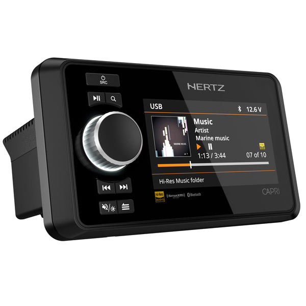 Hertz CAPRI H100 DAB+ med kontrolknapper og display