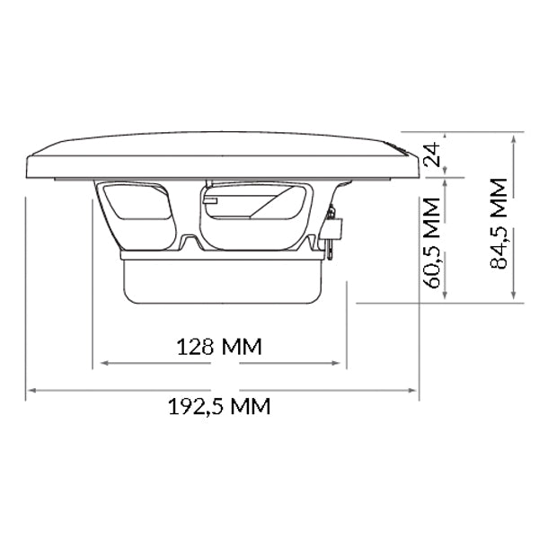 Hertz HEX 6.5 C-W marinehøjtaler set bagfra, detaljeret billede.