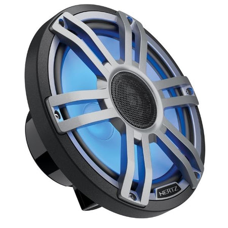 Hertz HMX 8 marine højtaler set forfra med RGB belysning