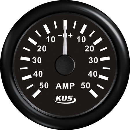 Kus amperemeter i sort, fremhævet med 50Amp shunt til 12/24V installation.