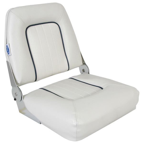 ESM styrestol S40 set forfra i lysegrå med blå detaljer