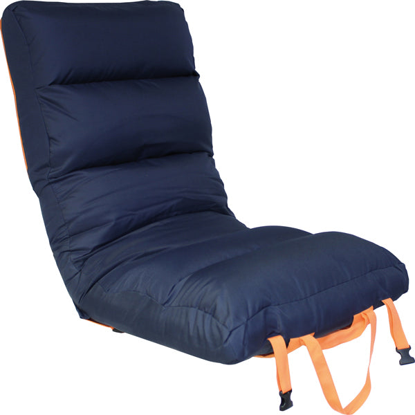 1852 Foldesæde Comfy Big i mørkeblå og orange, set forfra