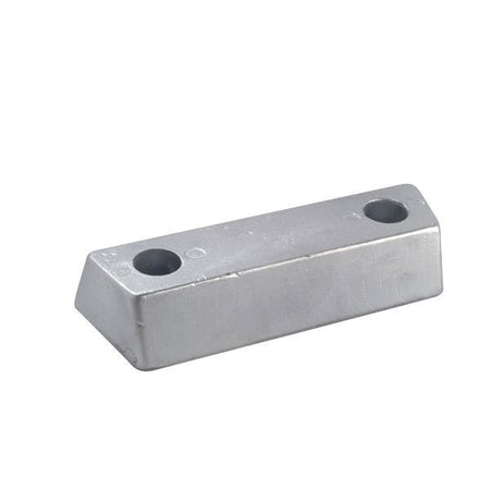 Tecnoseal Aq-drev anode i størrelse 132×46×25 mm, set forfra