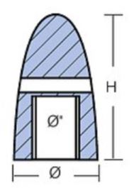 Detaljevisning af Tecnoseal zinkmøtrik med M24mm gevind