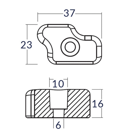 Tecnoseal zinkanode monteret på Flex O-Fold propeller