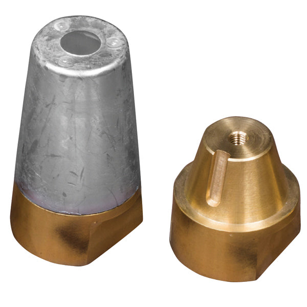 Tecnoseal zinkmøtrik set fra siden, med 16mm gevind.