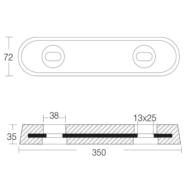 Tecnoseal zinkdel præsenteret forfra, klar til brug på båd.