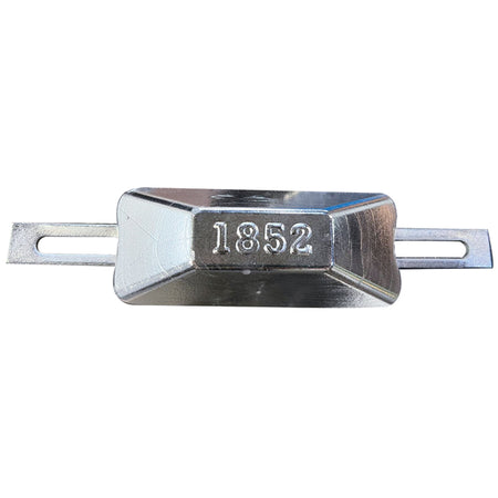 1852 zinkanode på hvid baggrund, vejer 1 kg