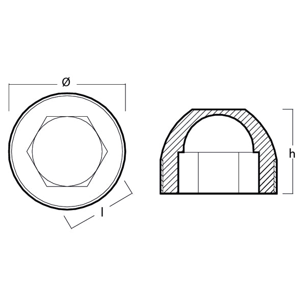 1852 zink Bosvik BOS35 anode, der viser slidsen til montering