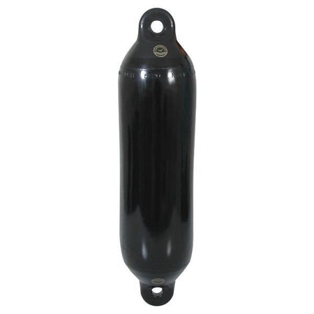 Dan-Fender 10x25 fender monteret på båd ved kaj