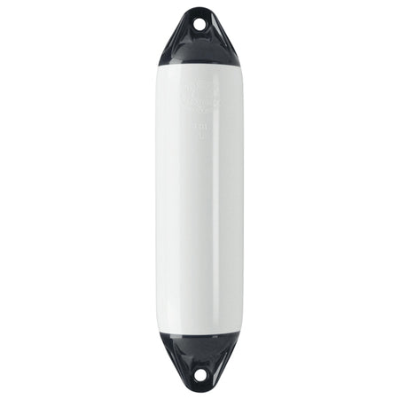 Polyform F01S fender i hvid og sort set forfra