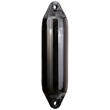 Polyform F6 fender monteret på båd i havn