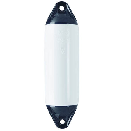 Polyform F6 fender set fra siden i hvid og sort
